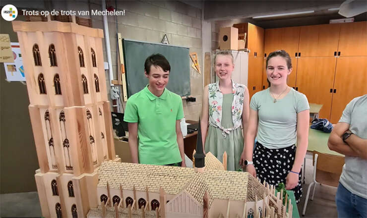 Leerlingen maken maquette van Sint-Rombouts